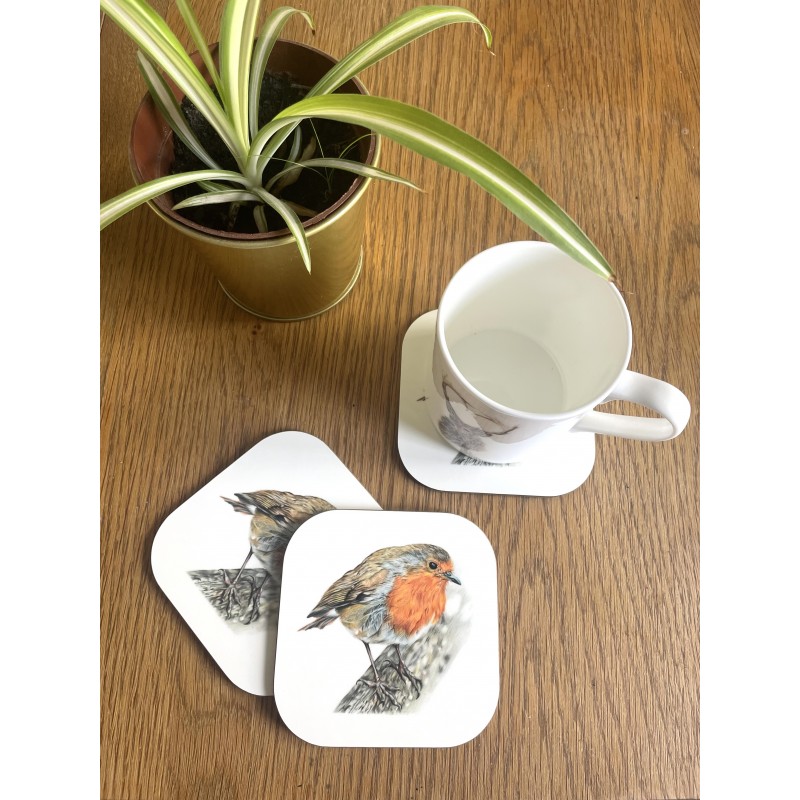 Set of 4 ‘Rockin Robin’ Melamine Coasters 
