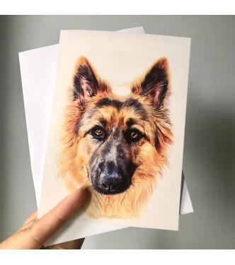 ‘Rumour’ Dog Portrait Greetings  Card