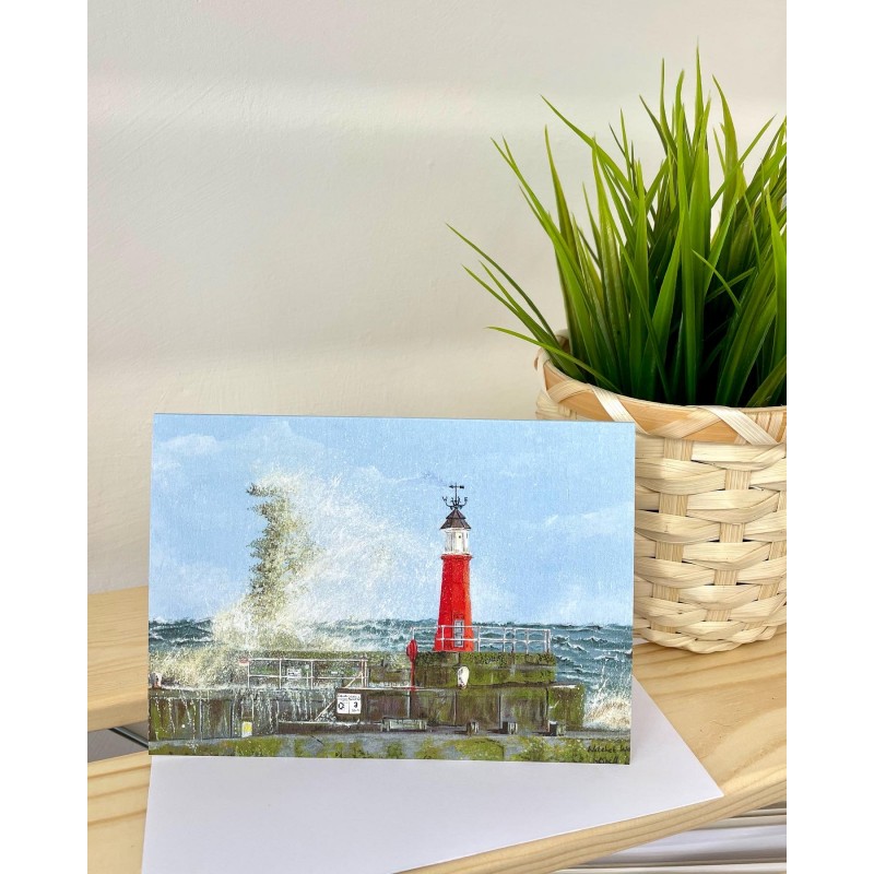 'Watchet Wave' Lighthouse greetings card