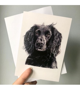 ‘Holly’ dog portrait greetings card 