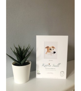 ‘Jersey’ dog portrait card 