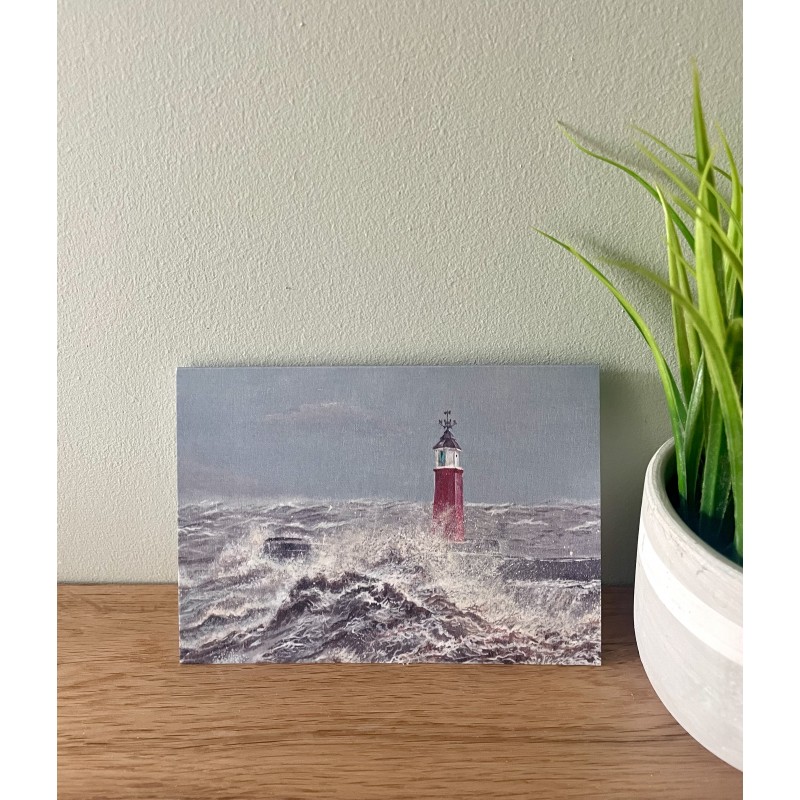 'Stormy Watchet Lighthouse' Greetings Card 